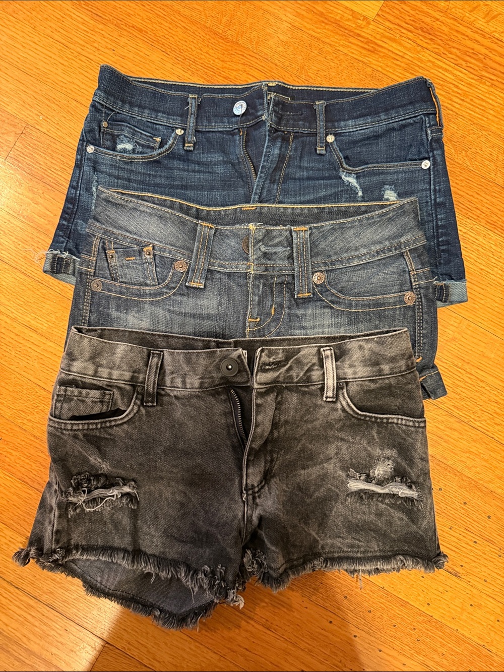 Abercrombie & Fitch Women’s Denim Shorts Set - Blue & Black
